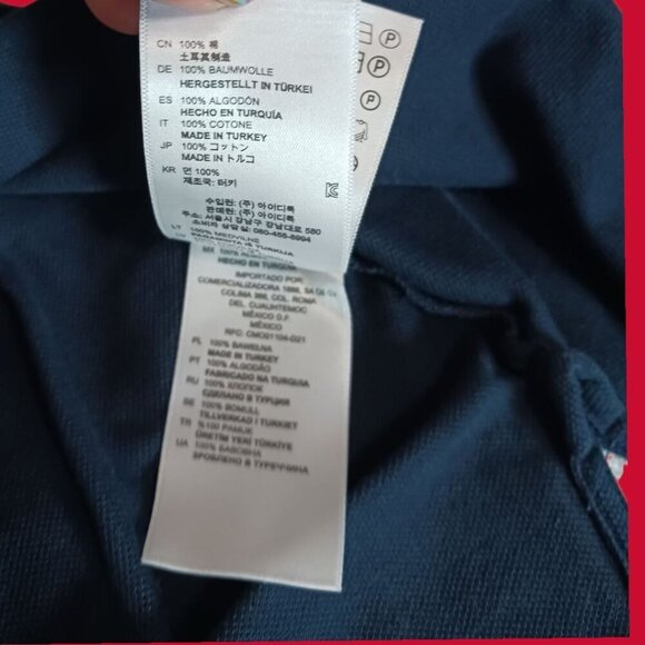 Sandro Paris  Polo Shirt Short Sleeve Navy Blue/ Black Medium - Picture 3 of 15